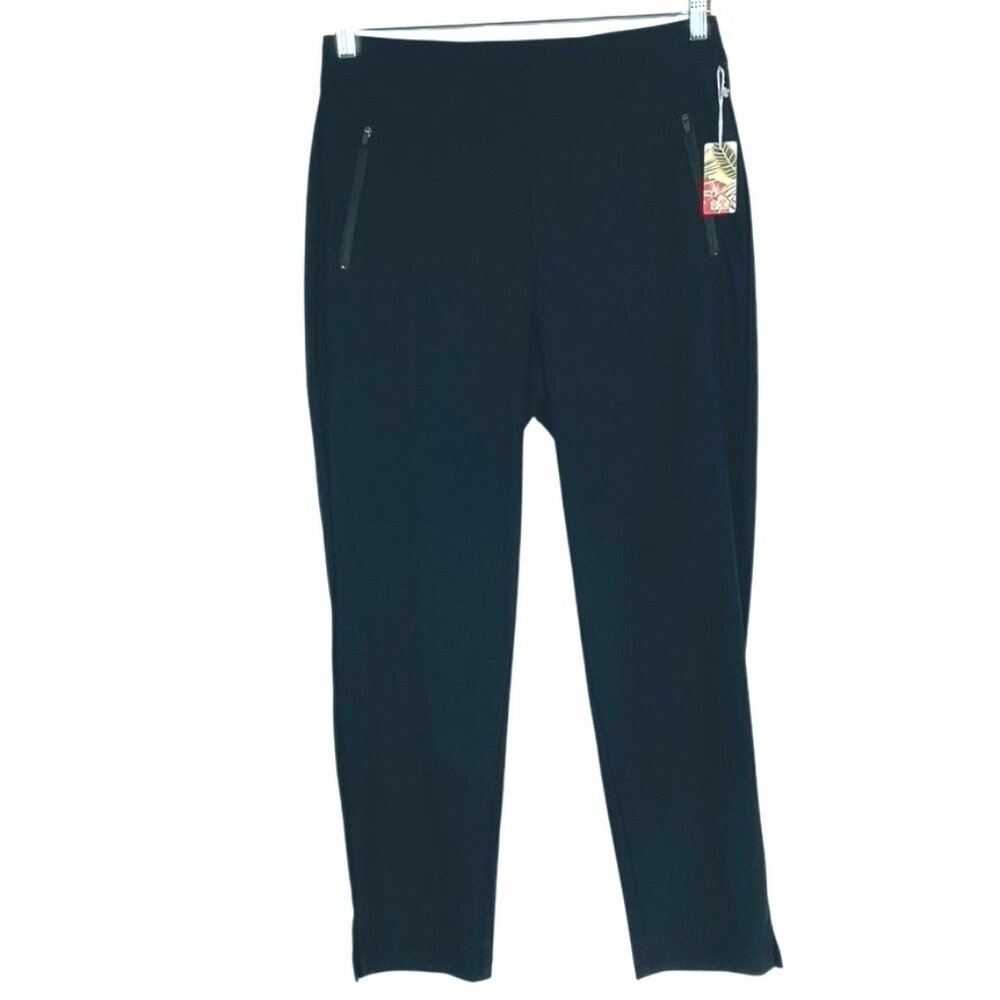 NWT Tommy Bahama Everyday Active Black Pants, Women's Large, Zipper Pockets